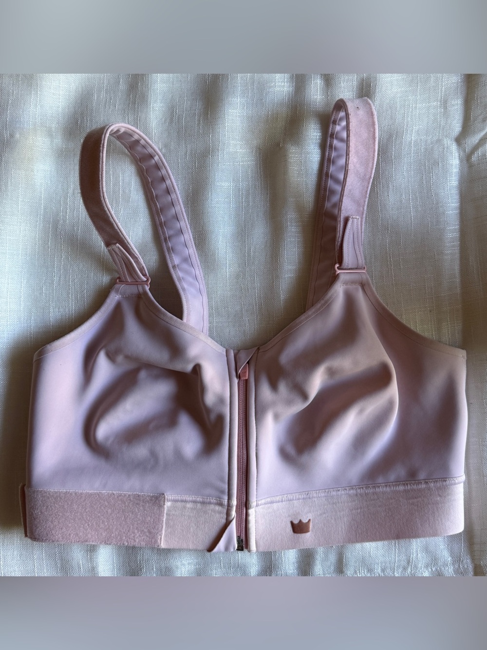SHEFIT Flex Medium Impact Sports Bra Blush Pink Peach Marble 3Luxe 3X Adjustable